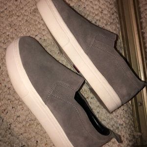 Grey suede sneakers